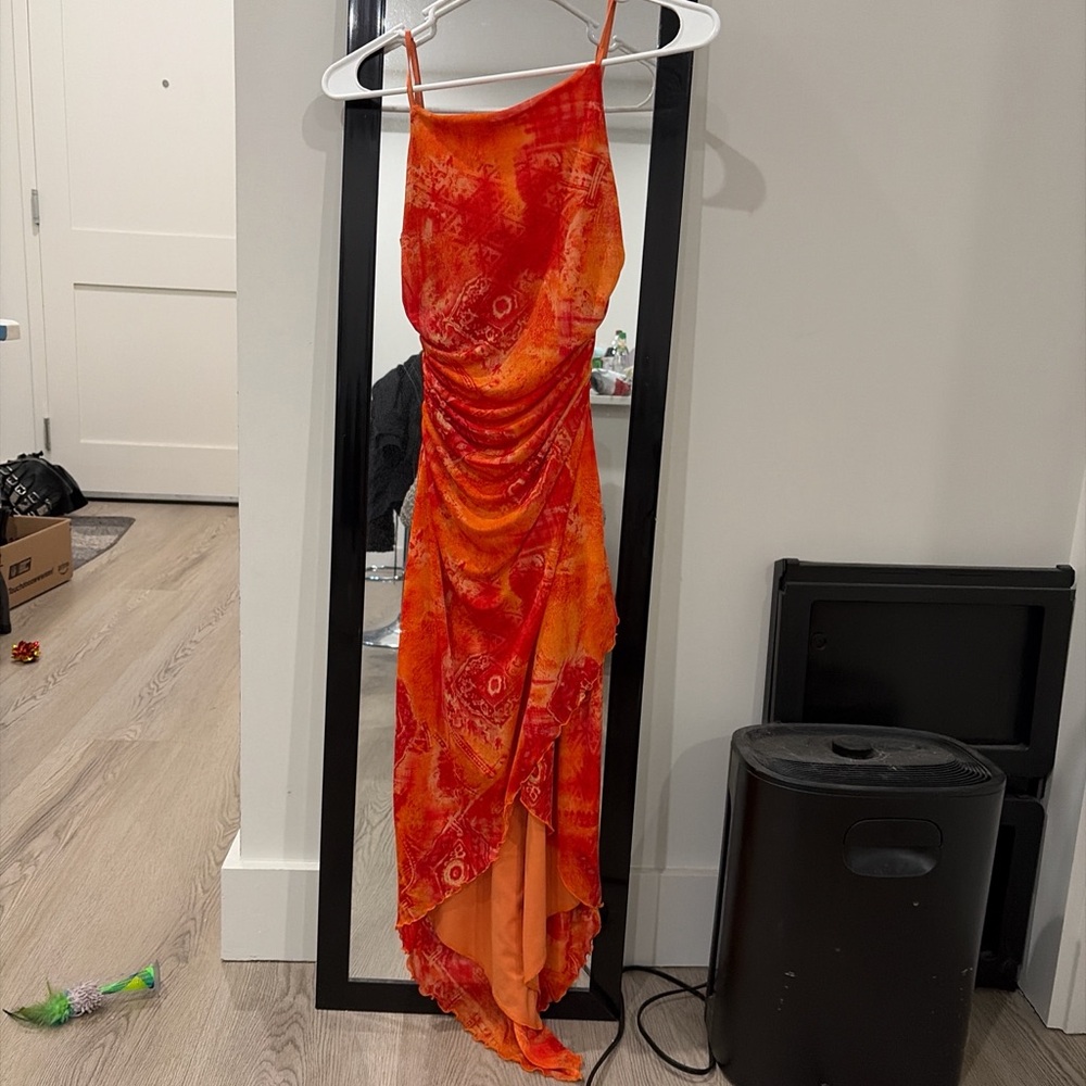 City Triangles Orange High Low Dress
